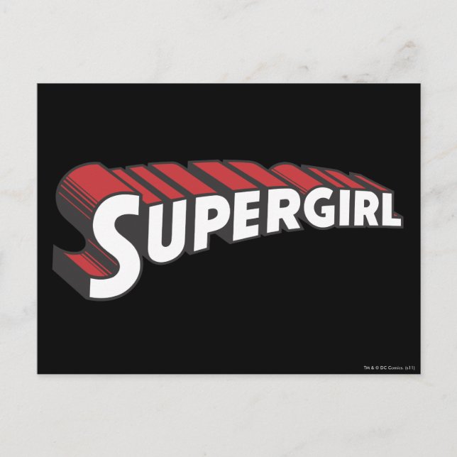 Supergirl Red and White Logotyp Vykort (Framsida)