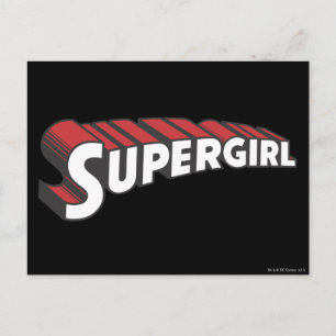 Supergirl Red and White Logotyp Vykort