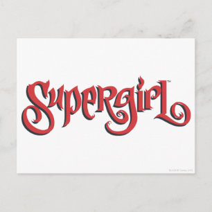 Supergirl Red Logotyp Vykort