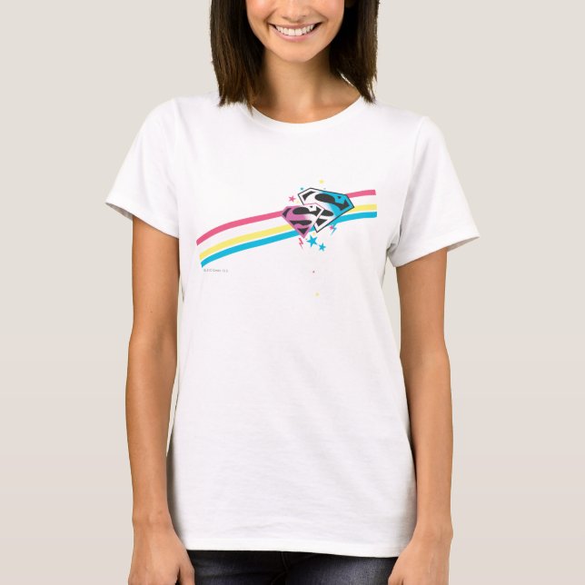 Supergirl regnbågerandar tee shirt (Framsida)