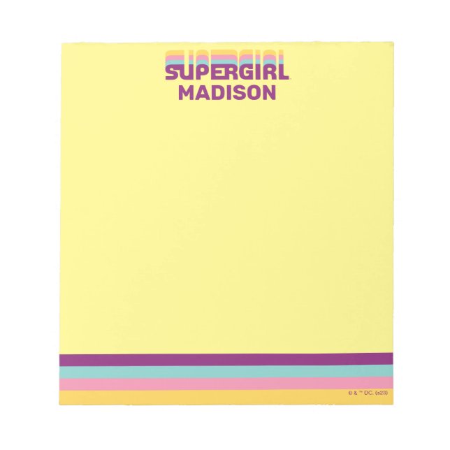 Supergirl Retro Colorshift Graphic Anteckningsblock (Framsida)