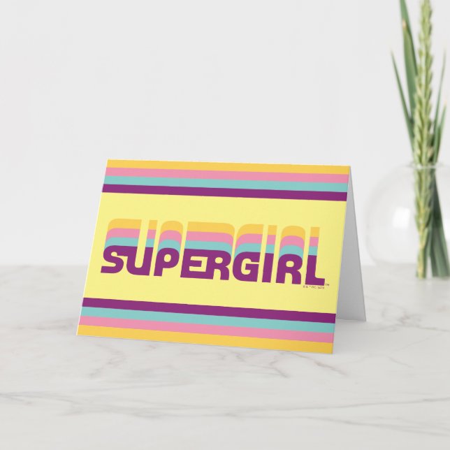 Supergirl Retro Colorshift Graphic Kort (Framsida)