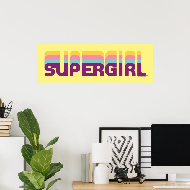 Supergirl Retro Colorshift Graphic Poster (Hemmakontoret)