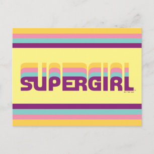 Supergirl Retro Colorshift Graphic Vykort