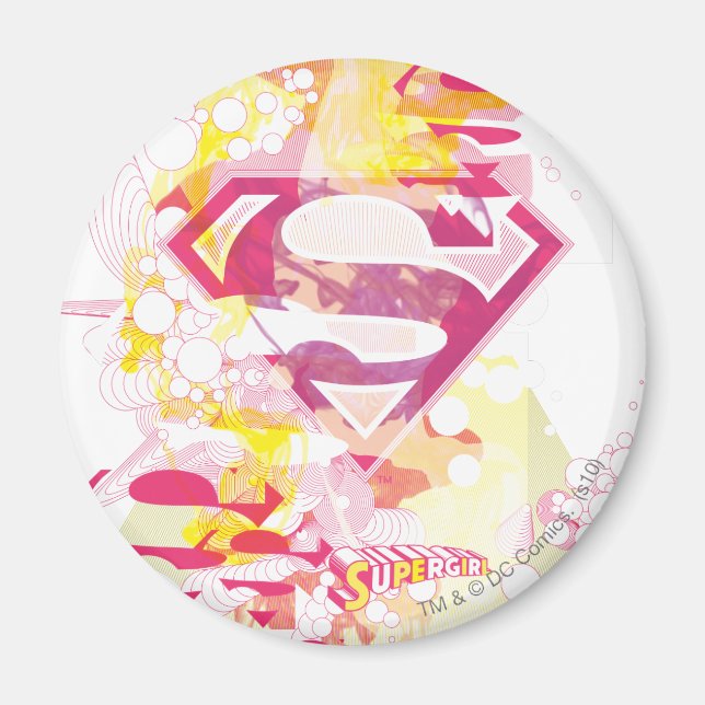 Supergirl Retro-Logotyp Magnet (Framsidan)