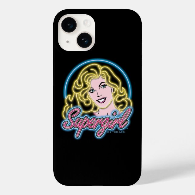 Supergirl Retro Neon Ljus Graphic (Baksida)