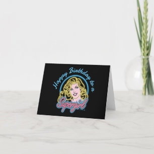 Supergirl Retro Neon Ljus Graphic Anteckningskort