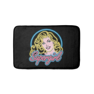 Supergirl Retro Neon Ljus Graphic Badrumsmatta