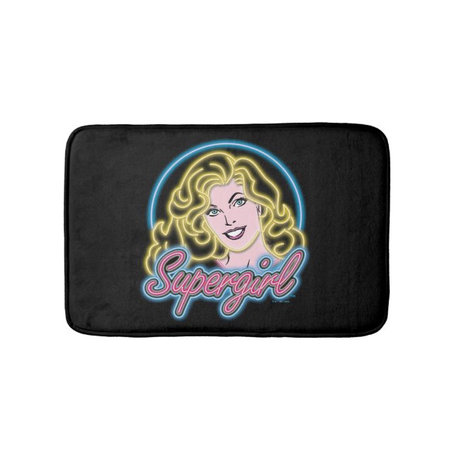 Supergirl Retro Neon Ljus Graphic Badrumsmatta (Framsidan)