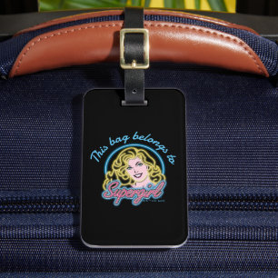 Supergirl Retro Neon Ljus Graphic Bagagebricka