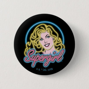 Supergirl Retro Neon Ljus Graphic Knapp
