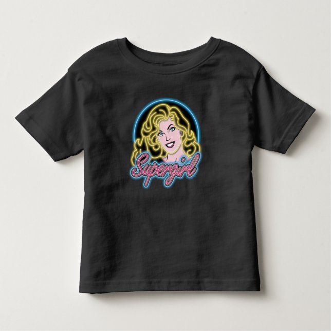 Supergirl Retro Neon Ljus Graphic T Shirt (Framsida)