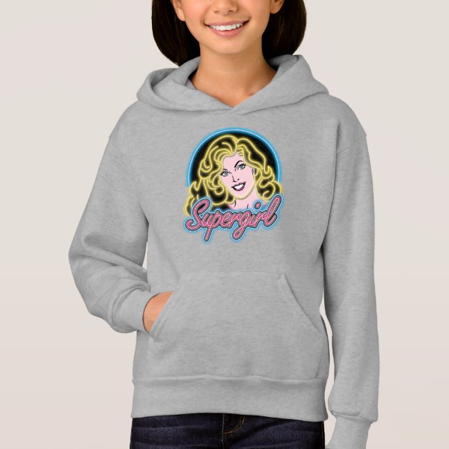 Supergirl Retro Neon Ljus Graphic T Shirt (Framsida)