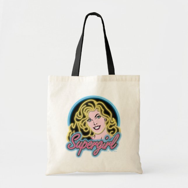 Supergirl Retro Neon Ljus Graphic Tygkasse (Framsidan)
