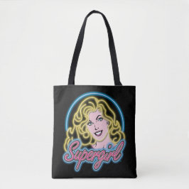Supergirl Retro Neon Ljus Graphic Tygkasse