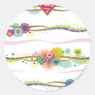 Supergirl Retro Rainbow Runt Klistermärke