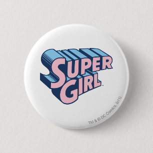 Supergirl Rosa and Blue Logotyp Knapp