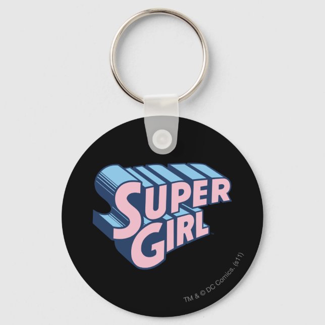 Supergirl Rosa and Blue Logotyp Nyckelring (Framsida)
