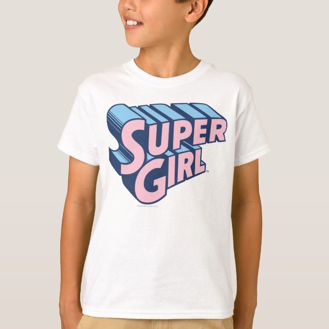 Supergirl Rosa and Blue Logotyp T-shirt (Framsida)