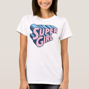 Supergirl Rosa and Blue Logotyp Tee Shirt