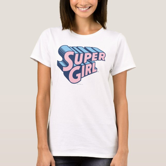 Supergirl Rosa and Blue Logotyp Tröja (Framsida)