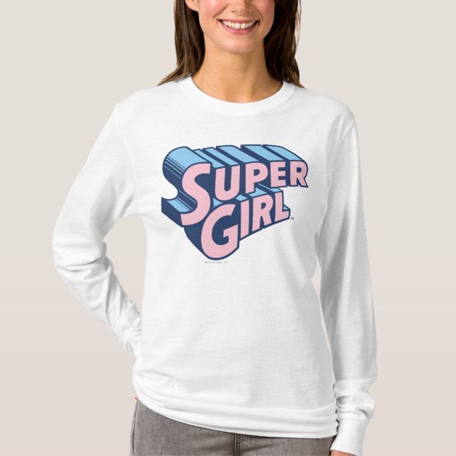 Supergirl Rosa and Blue Logotyp Tröja (Framsida)
