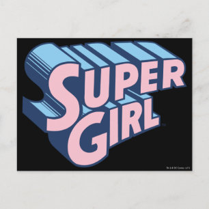 Supergirl Rosa and Blue Logotyp Vykort