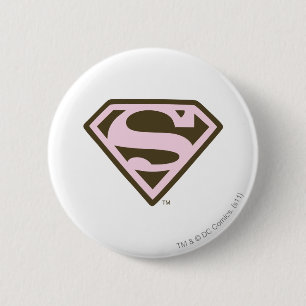 Supergirl Rosa and Brown Logotyp Knapp