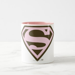 Supergirl Rosa and Brown Logotyp Två-Tonad Mugg