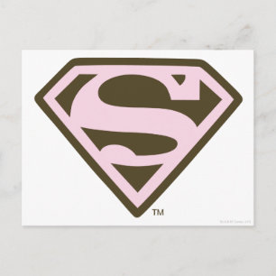 Supergirl Rosa and Brown Logotyp Vykort