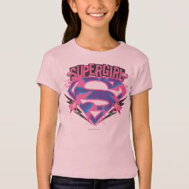 Supergirl Rosa and Lila Grunge Logotyp Tee