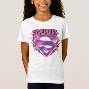 Supergirl Rosa and Lila Grunge Logotyp Tee