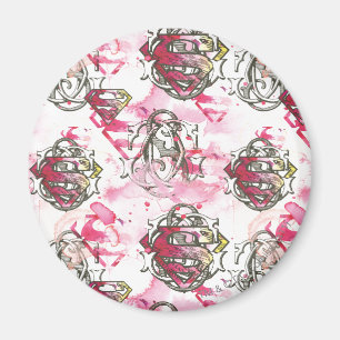 Supergirl Rosa Bläck Mönster Magnet