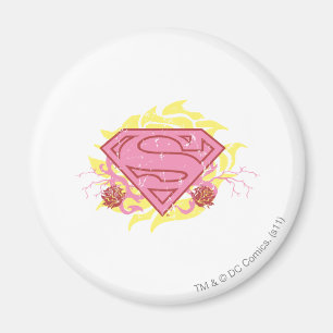 Supergirl Rosa Flowers Magnet