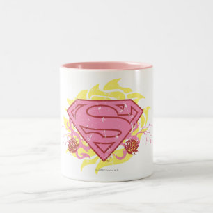 Supergirl Rosa Flowers Två-Tonad Mugg