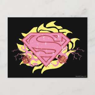 Supergirl Rosa Flowers Vykort