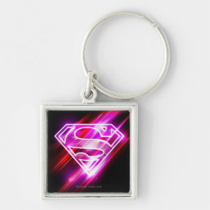Supergirl Rosa Fyrkantig Silverfärgad Nyckelring