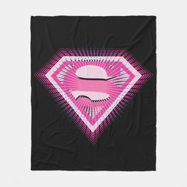 Supergirl Rosa Logotyp Fleecefilt (Framsidan)