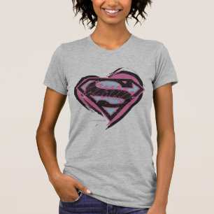 Supergirl rosa logotyp i hjärta tröja
