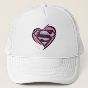 Supergirl Rosa Logotyp in Heart Truckerkeps