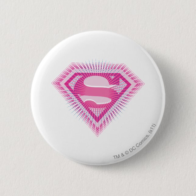 Supergirl Rosa Logotyp Knapp (Framsida)