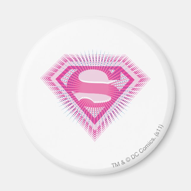 Supergirl Rosa Logotyp Magnet (Framsidan)