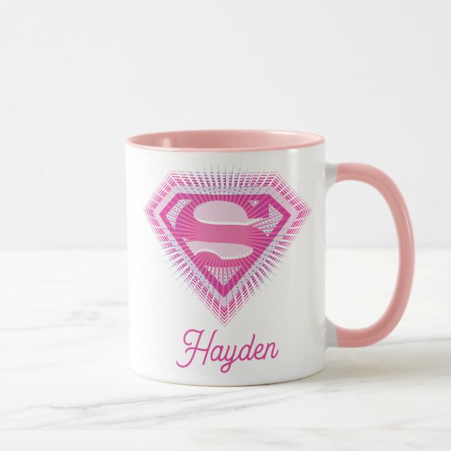 Supergirl Rosa Logotyp Mugg (Höger)