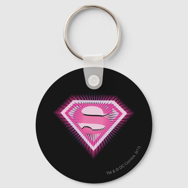 Supergirl Rosa Logotyp Nyckelring (Framsida)