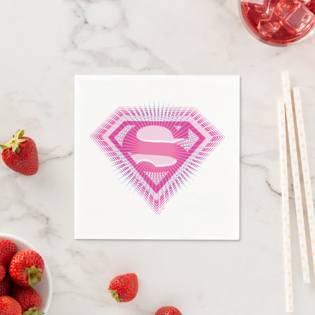 Supergirl Rosa Logotyp Pappersservett (Insitu)