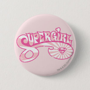 Supergirl Rosa Logotyp Star Burst Knapp