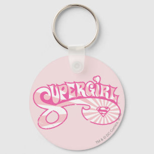 Supergirl Rosa Logotyp Star Burst Nyckelring
