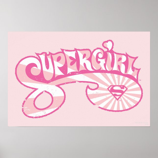 Supergirl Rosa Logotyp Star Burst Poster (Framsidan)