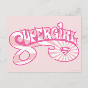 Supergirl Rosa Logotyp Star Burst Vykort