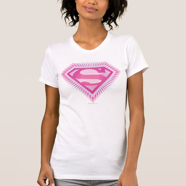 Supergirl Rosa Logotyp T-shirt (Framsida)